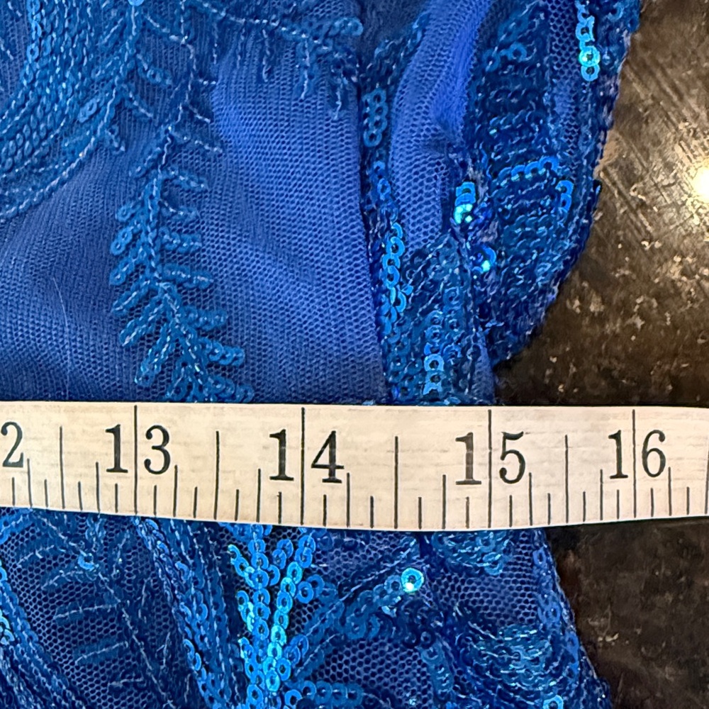 Lulus Divine Energy Royal Blue Sequin Lace-Up A-Line Mini Dress Size XL - Picture 11 of 14